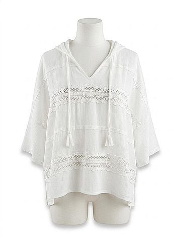 Pol Summer Pullover Top in White (view 1)