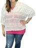 Pol Solid White Summer Pullover Top in White Size L - photo 2