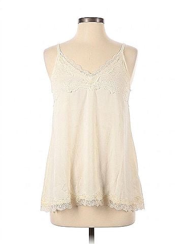 Pol Scallop Lace Trim Sleeveless Top in Beige (view 1)