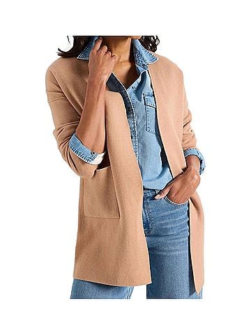 Nic + Zoe Sunset Breeze Reversible Knit Jacket in Burro (view 2)