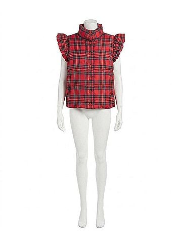 TCEC Rosalyn Plaid Vest in Red (view 1)