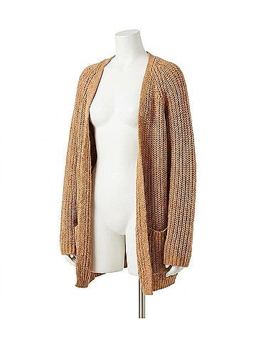 Pol Open Front Pocket Cardigan in Burnt Topaz (view 1)