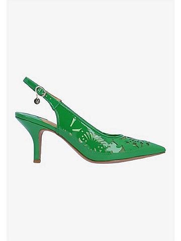 J. Renee Women's Vanani Sling Back Pumps in Green Patent/Mesh (view 1)