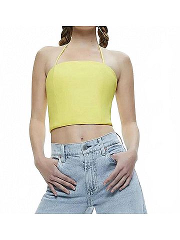Alice + Olivia Ceresi Bandeau Top in Happy Yellow (view 2)