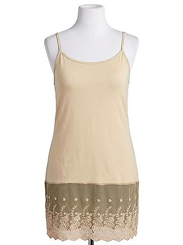 Oddi Sleeveless Lace Extender Camisole - Plus Size in Taupe (view 1)