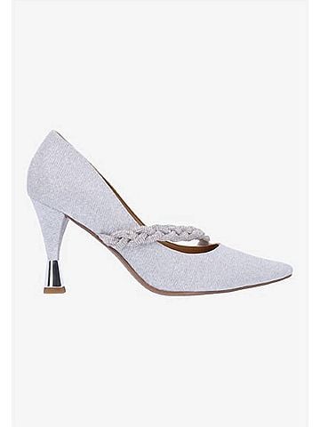 J. Renee Women's Nyomee Slip On Pumps in Silver Dance Glitter (view 1)