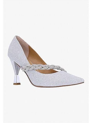 J. Renee Women's Nyomee Slip On Pumps in Silver Dance Glitter (view 2)