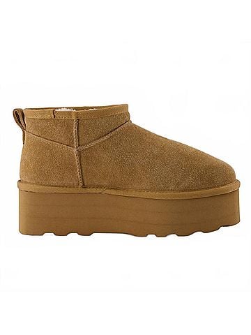 Cushion Aire Womens Hippy Cozy Platform Ankle Boots in Chestnut (view 1)