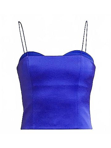 Alice + Olivia Ada Bustier Cropped Top in 0470 Royal Sea4 (view 1)
