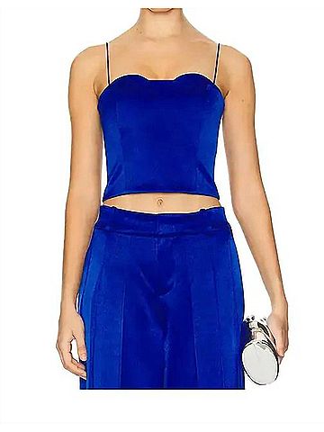 Alice + Olivia Ada Bustier Cropped Top in 0470 Royal Sea4 (view 2)