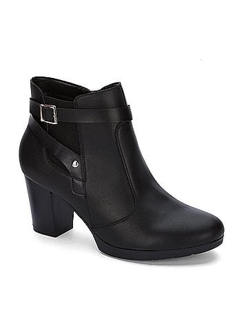 Andrea Women's Buckle Strap Block Heel Boots (view 1)