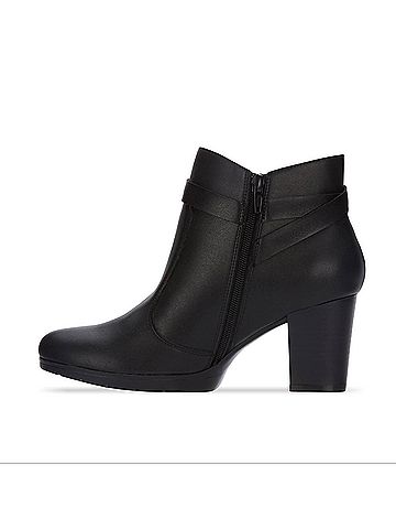 Andrea Women's Buckle Strap Block Heel Boots (view 2)