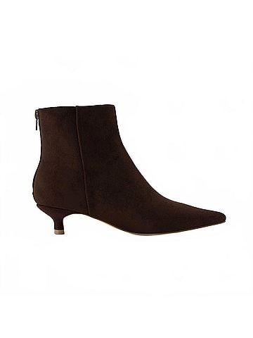 Cushion Aire Women's Barbie Kitten Heel Bootie in Chocolate Microsuede (view 1)