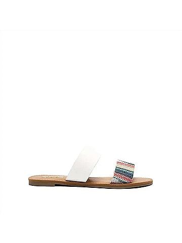 Qupid Women's Athena Sandals in Pink/Blue Fabric (view 1)