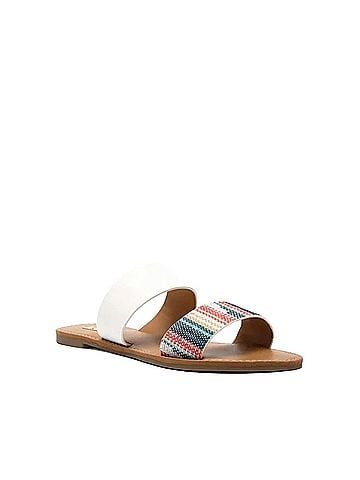Qupid Women's Athena Sandals in Pink/Blue Fabric (view 2)