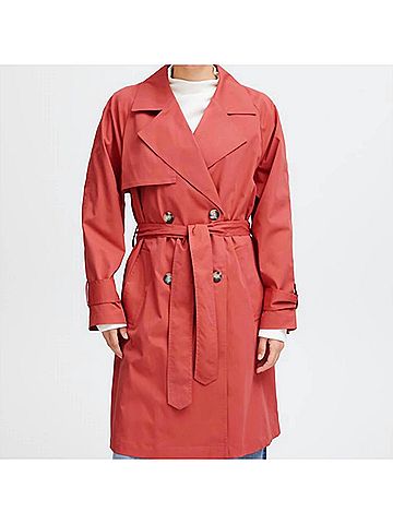 Ichi Ihelova-Ja Trench Coat in Mineral Red (view 2)