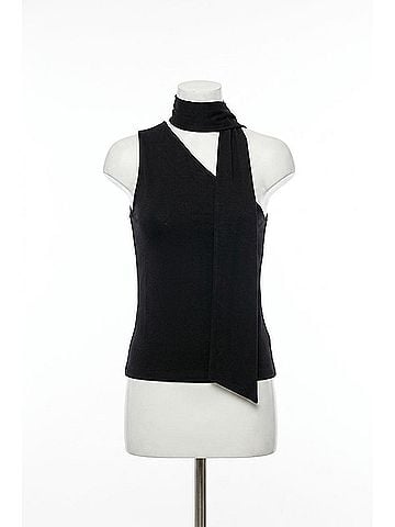 Elan Nicolas One Shoulder Sleeveless Wrap Top in Black (view 1)