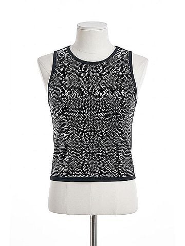 Elan Opalite Sparkle Sweater Tank in Black (view 1)
