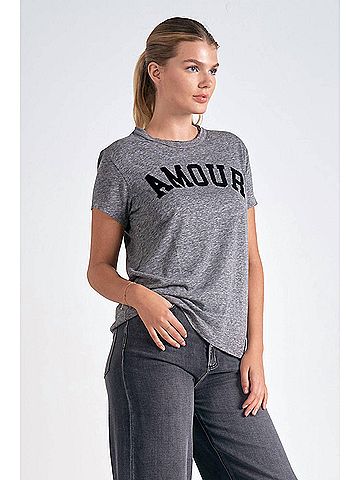Elan Zadig Amour Tee in Grey (view 2)