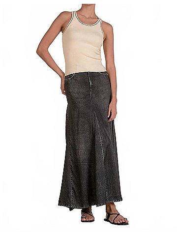 Elan Women's Lara Contrast Knit Tank Top in Natural (view 2)
