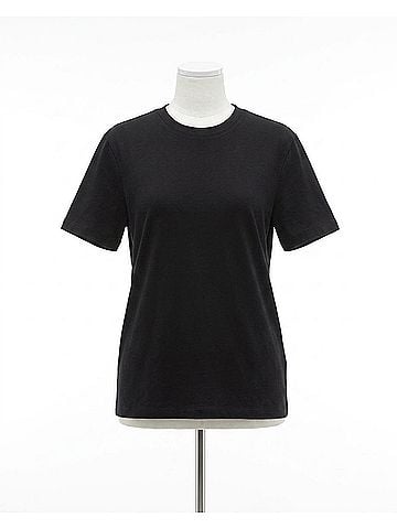 Enza Costa Cashmere Loose Short Sleeve Tee in Black (view 1)