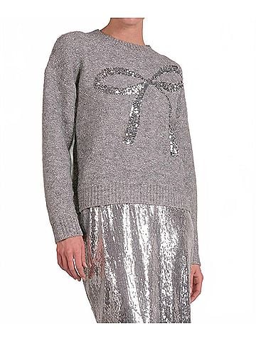 Elan Elizabeth Bow Sweater in Grey (view 2)