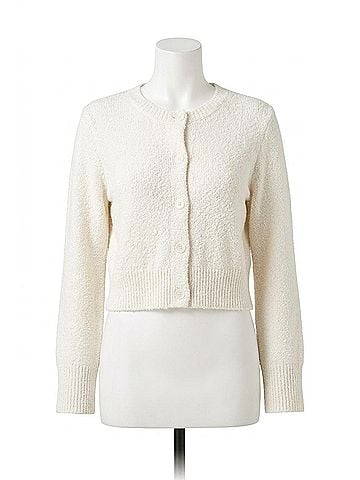 Elan Women's Carla Textured Cardigan in Off White (view 1)
