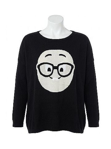 Angel Geek Chic Emoji Pullover in Black (view 1)