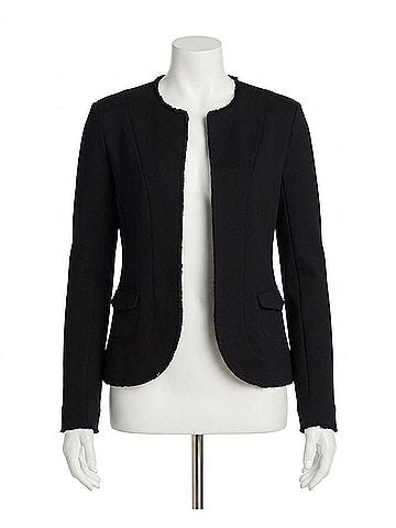 Danskin Frayed Edge Open Jacket in Black (view 1)