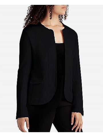 Danskin Frayed Edge Open Jacket in Black (view 2)