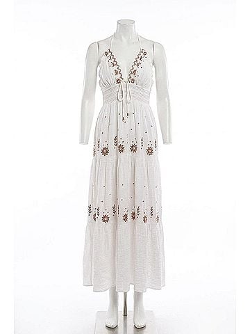 Elan Women's Calypso Summer Maxi Dress in White (view 1)