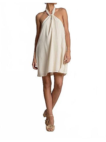 Elan Lucia Halter Dress in Off White (view 2)