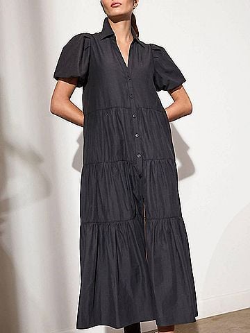 Brochu Walker Havana Midi Dress in Washed Black (view 2)