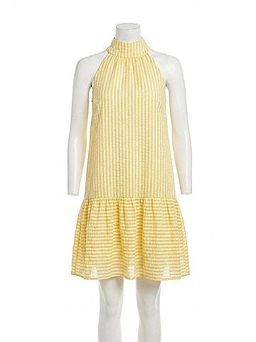 THML Colette Drop Waist Dress in Yellow &amp; White (view 1)