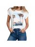 Dantelle Graphic White Coastal Cruiser Graphic Tee in White Size M - photo 3