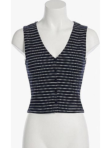 Rag & Bone Striped Button Knit Blouse in Navy Stripe (view 1)