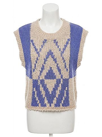 Free People Diamonds For Days Vest in Blue Moon Combo (view 1)