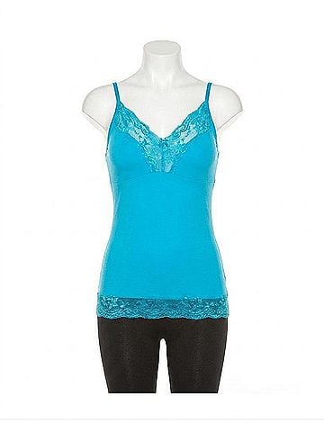 Rhonda Shear Pin-Up Girl Lace Camisole in Turquoise (view 1)