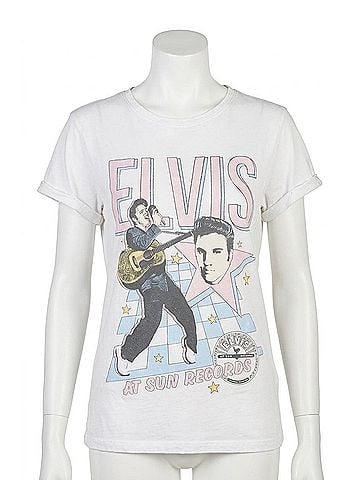 Recycled Karma Sun Records X Elvis Presley Memphis Tee in White (view 1)