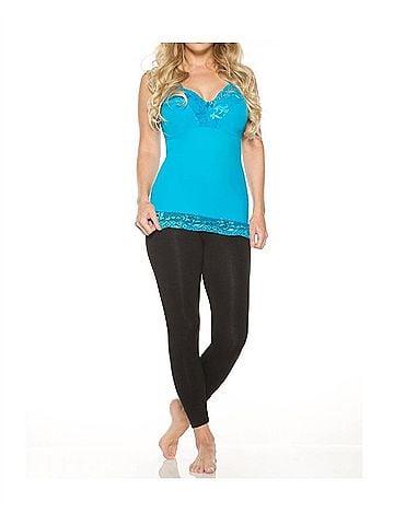 Rhonda Shear Pin-Up Girl Lace Camisole in Turquoise (view 2)