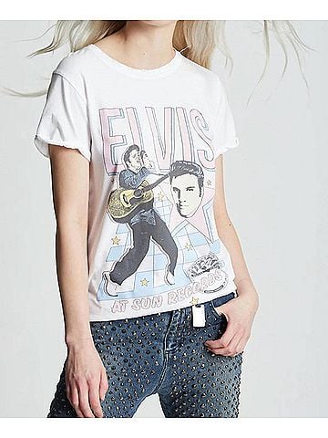 Recycled Karma Sun Records X Elvis Presley Memphis Tee in White (view 2)