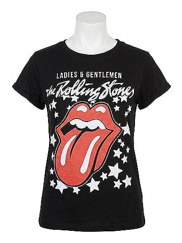 Recycled Karma The Rolling Stones Stars Tee in Black/Multi (view 1)