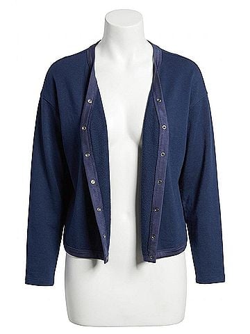 Stateside Softest Fleece Cropped Cardigan in New Navy (view 1)