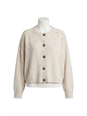 Vanessa Bruno Douve Long Sleeve Cardigan in Nuage (view 1)