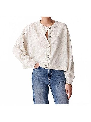 Vanessa Bruno Douve Long Sleeve Cardigan in Nuage (view 2)