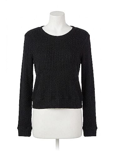 Bobi Crewneck Pullover Cable Knit in Black (view 1)