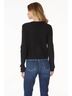 Bobi Solid Black Crewneck Pullover Cable Knit in Black Size M - photo 3
