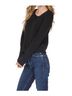 Bobi Solid Black Crewneck Pullover Cable Knit in Black Size M - photo 4