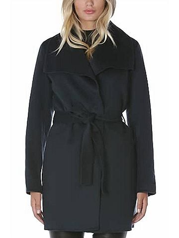 Elie Tahari Wool Ella Wrap Coat Jacket Outerwear in Teal (view 2)