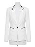 Peter Nygard Solid White Long Sleeve Button Front Blazer in White Size 10 - photo 1